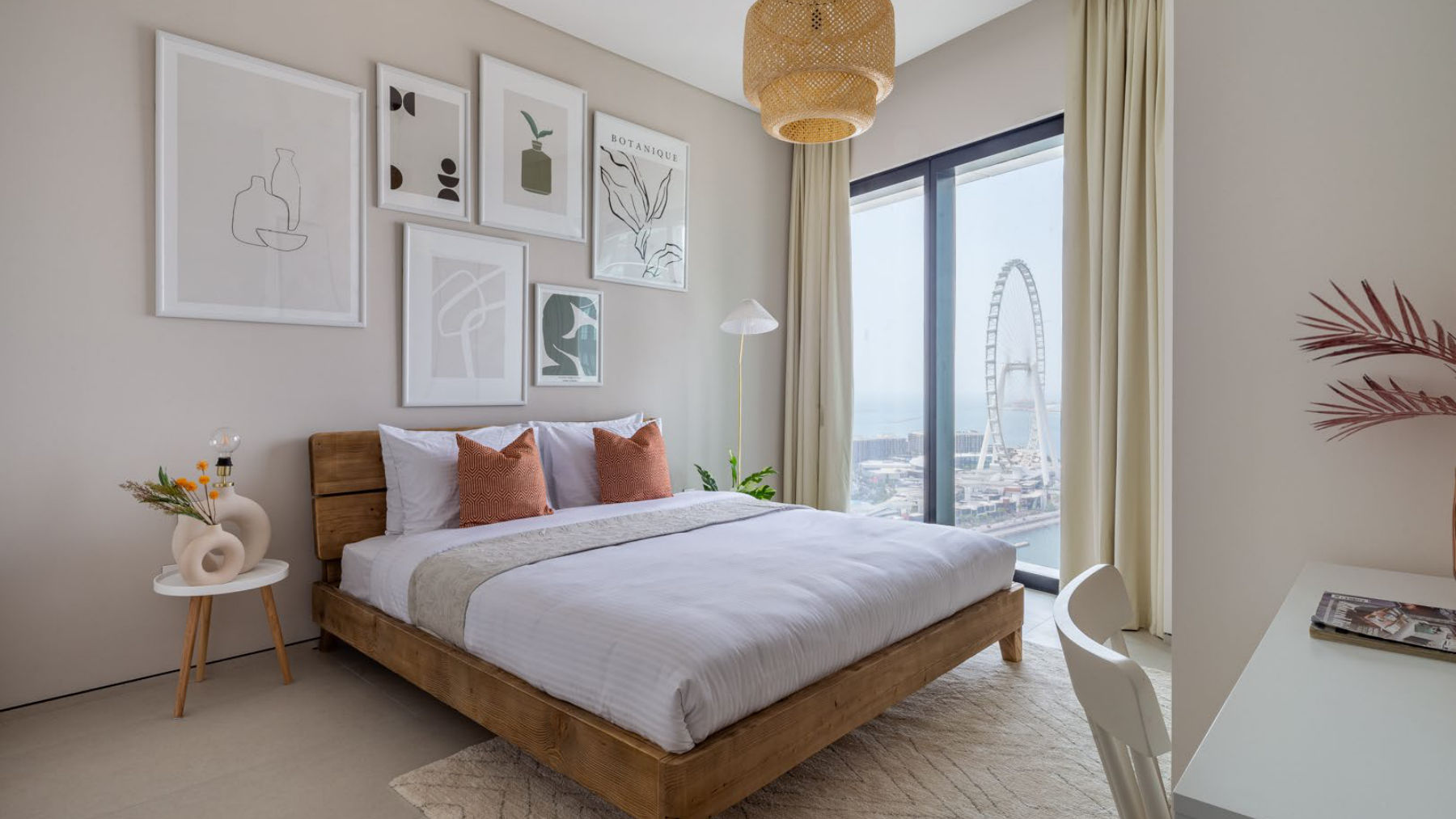 Colour Pop bedroom with artwork wall